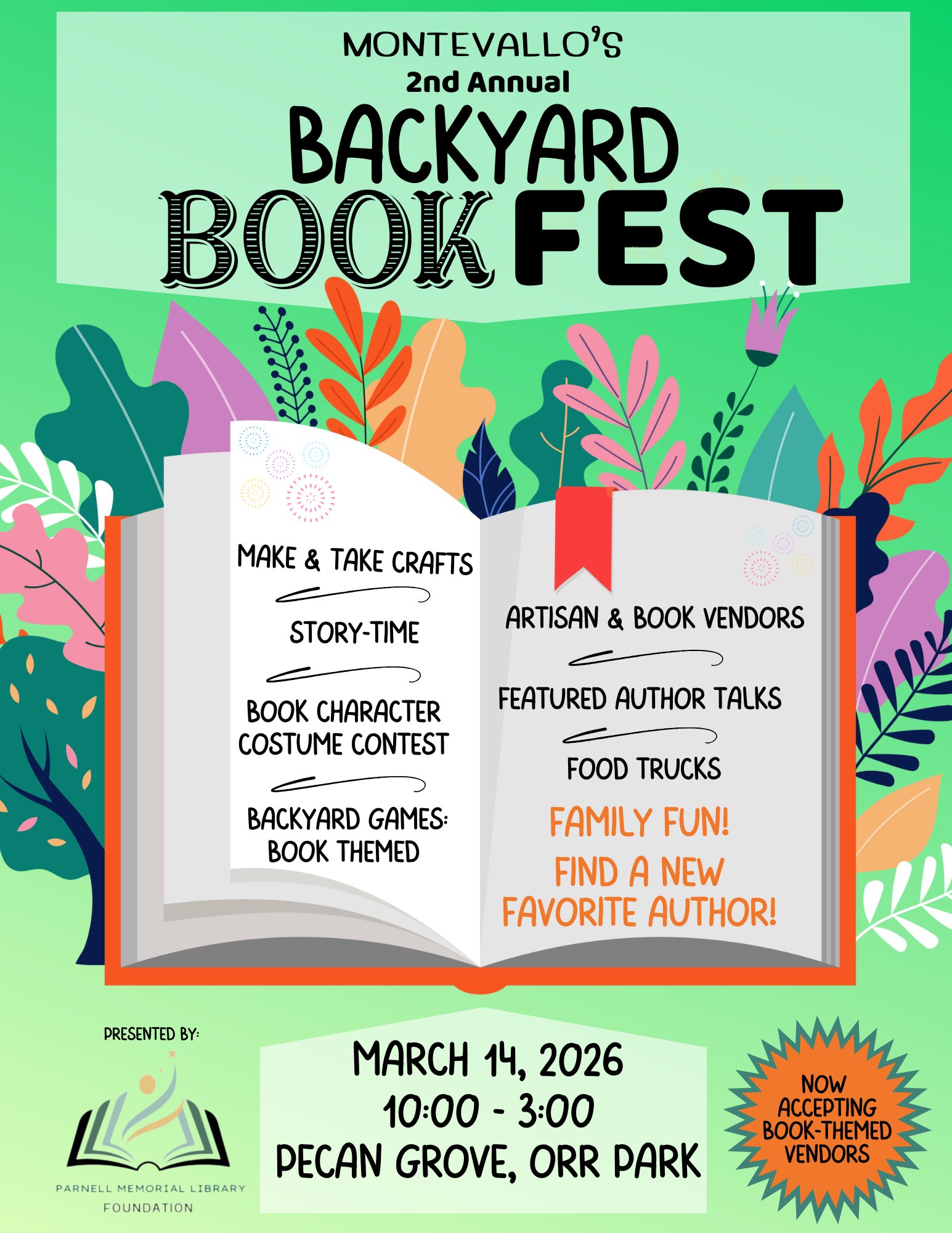 2nd Annual Backyard BookFest- Montevallo